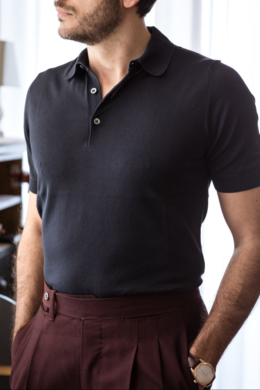 Polo Manica Corta Navy BLU