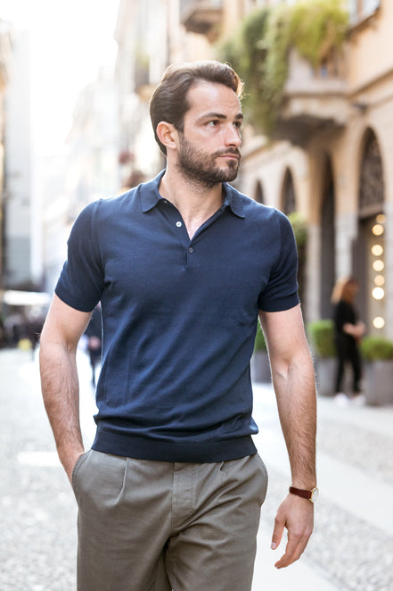 Polo Manica Corta Navy BLU