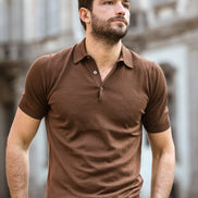 Polo Manica Corta MARRONE