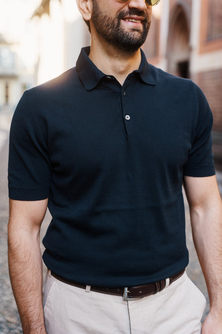Polo Manica Corta Navy BLU