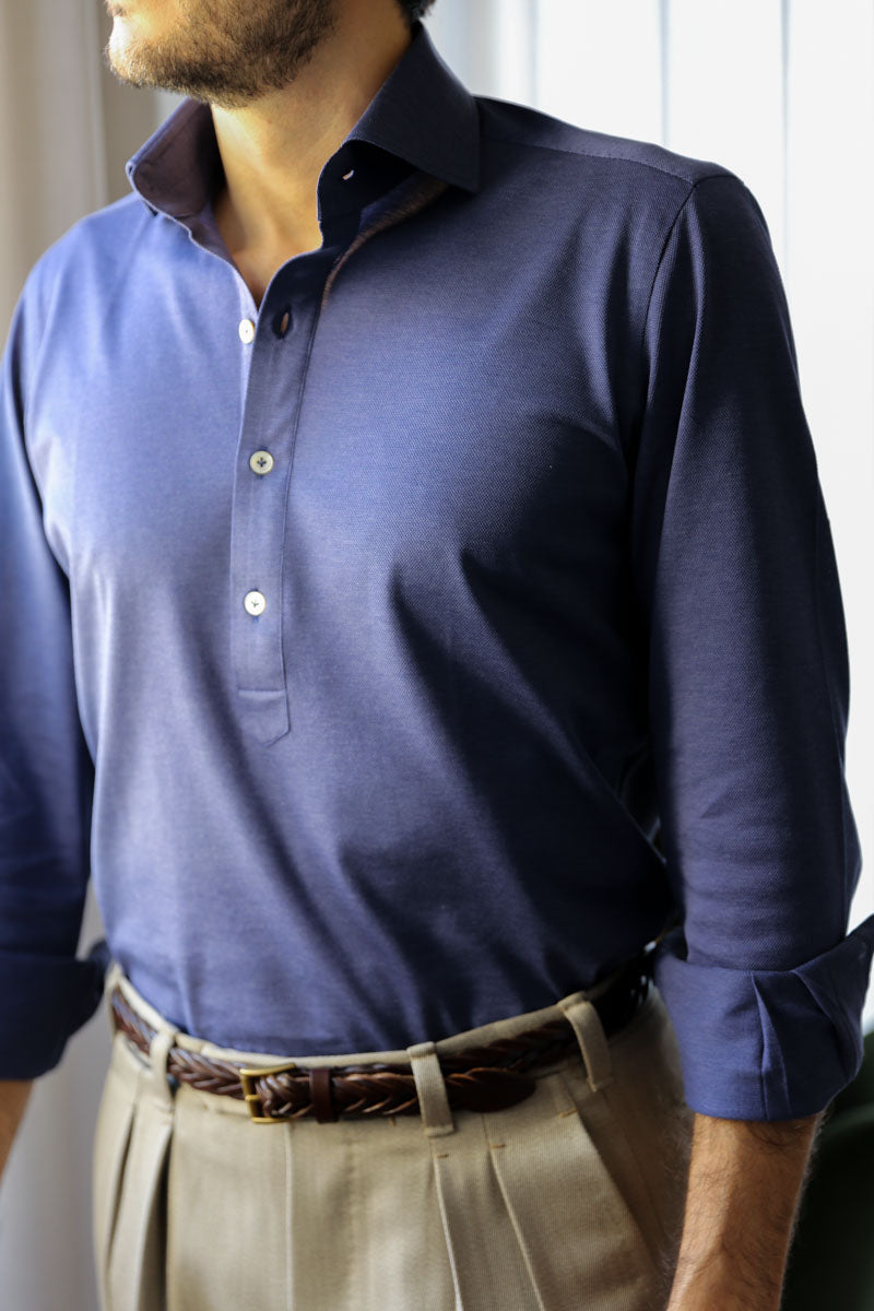 Polo Manica Lunga BLU