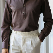 Polo Manica Lunga MARRONE