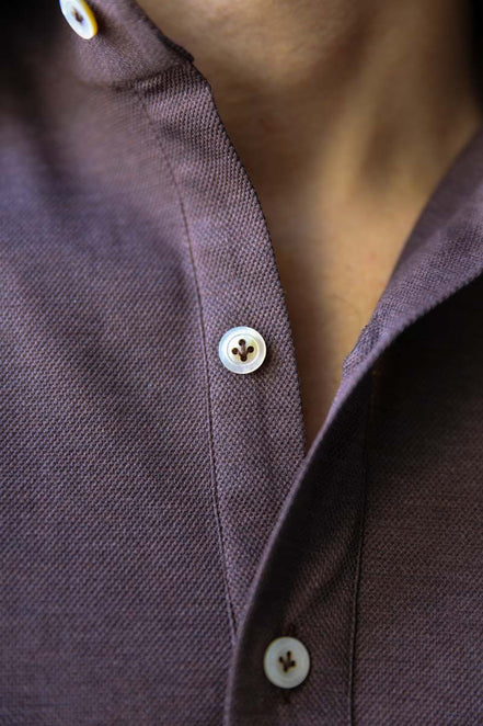 Polo Manica Lunga MARRONE