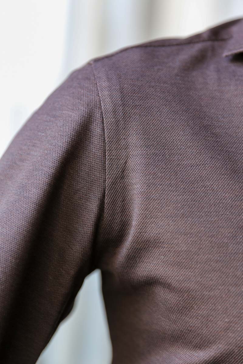 Polo Manica Lunga MARRONE