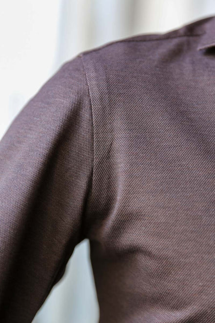 Polo Manica Lunga MARRONE