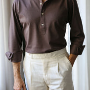 Polo Manica Lunga MARRONE