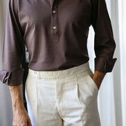 Polo Manica Lunga MARRONE