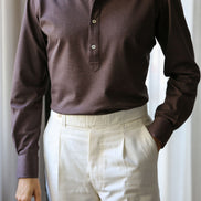 Polo Manica Lunga MARRONE