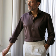 Polo Manica Lunga MARRONE