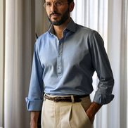 Polo Manica Lunga AZZURRO