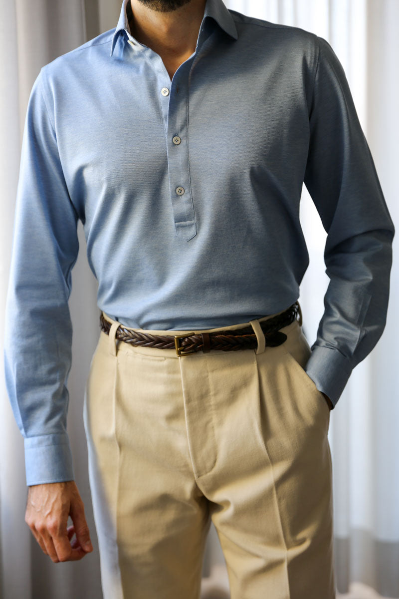 Polo Manica Lunga AZZURRO